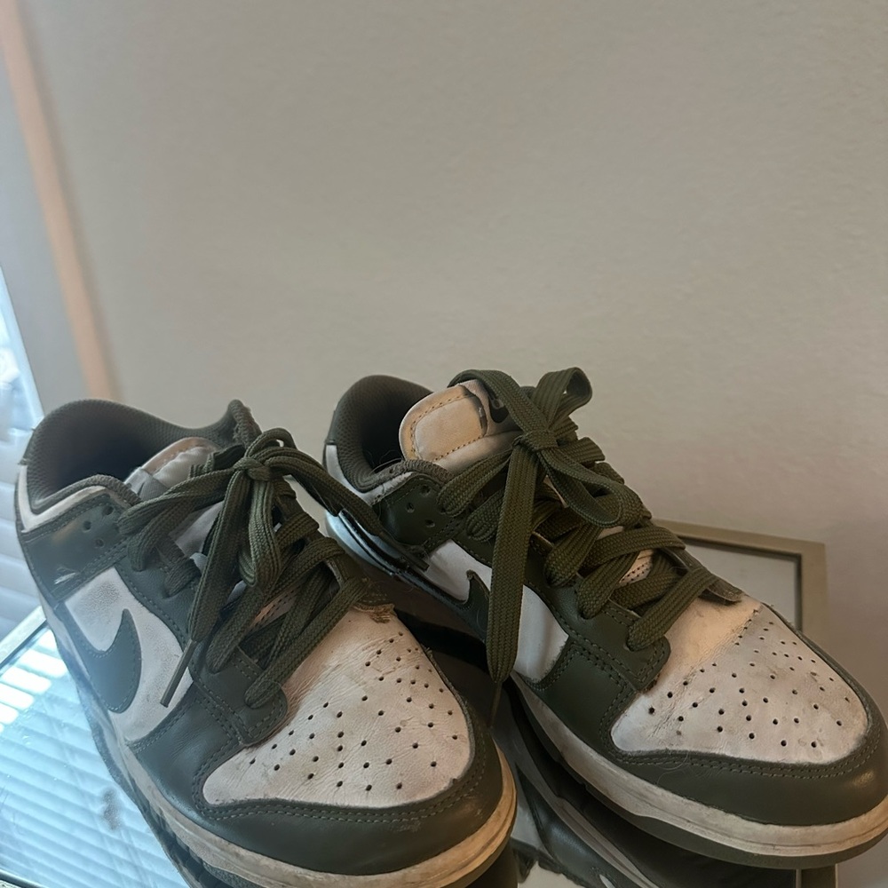 Nike Green and White Dunks
